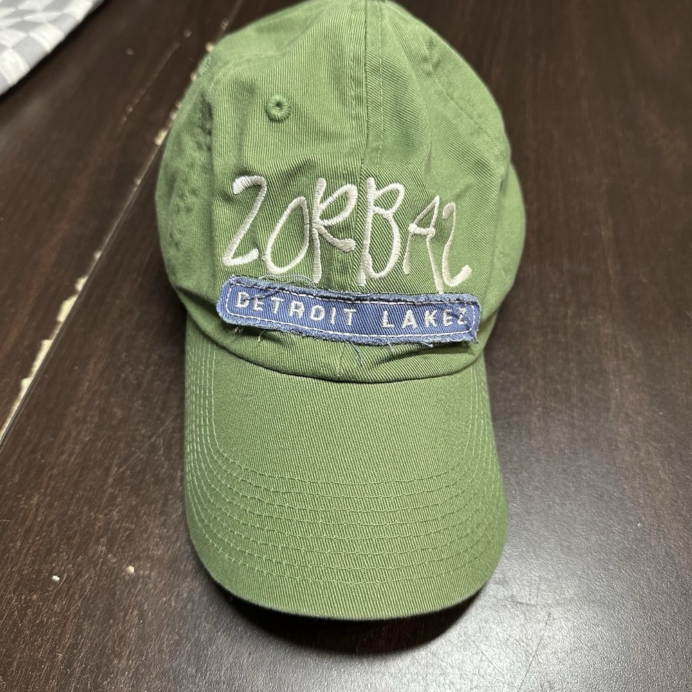 Vintage Blue 84 Zorbaz Detroit Lakes Adjustable Dad Hat Cap‎ Green Embroidered